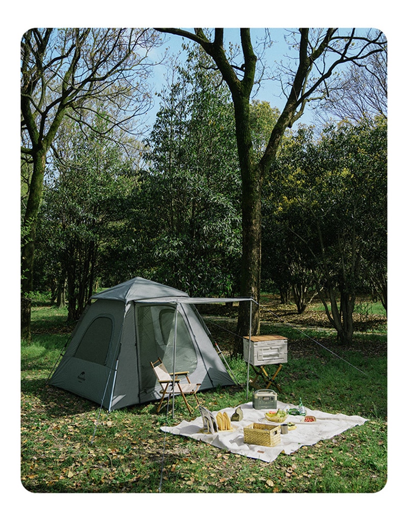 Cheap Goat Tents  Outdoor Ango Automatic Tent 3 4 People Quick Open With Large Hall 2 Doors Camping Tents Five Sided Ventilation UPF50+   